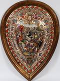 CAPO DI MONTE PORCELAIN SHIELDFORM PLAQUE