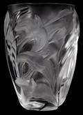 LALIQUE MARTINETS FROSTED GLASS VASE