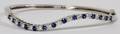 14KT WHITE GOLD SAPPHIRE DIAMOND BANGLE BRACELET