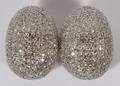 18 KT WHITE GOLD DIAMOND DOME EARRINGS