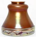STEUBEN BROWN AURENE GLASS INTARSIA SHADE