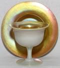STEUBEN CALCITE  GOLD AURENE GLASS SHERBET