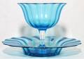CARDER STEUBEN CELESTE BLUE GLASS SHERBET PLATE