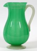 STEUBEN GREEN JADE  ALABASTER GLASS PITCHER