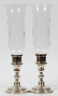 STERLING AND CUT CRYSTAL HURRICANES 2 PCS