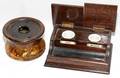 031142 ENGLISH INKWELLS ANTIQUE TWO H 2