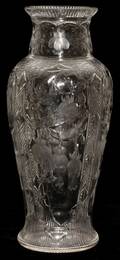 041095 THOMAS WEBB  SONS INTAGLIO CUT GLASS VASE