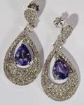 022064 992CT TANZANITES  340CT DIAMOND EARRINGS