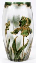 061093 MOSER ENAMELED CAMEO GLASS VASE H 11 12