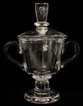 061087 STEUBEN GLASS TEARDROP COVERED URN H 11
