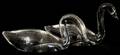 061084 STEUBEN GLASS SWANS PAIR H 3  4 L 7