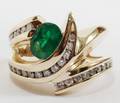 052063 EMERALD AND DIAMOND RING BY MATTHEW HOFFMAN