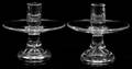 051090 STEUBEN GLASS TEAR DROP CANDLESTICKS PAIR
