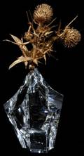051087 STEUBEN THISTLE ROCK GLASS SCULPTURE H 7