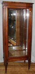 030069 MAHOGANY  GLASS CURIO H 65 L 24 D 15