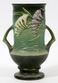 ROSEVILLE FREESIA POTTERY DOUBLE HANDLE VASE