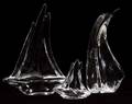 DAUM CRYSTAL SAILBOATS  PENGUIN THREE