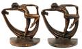 ART DECO CAST IRON DANCING FEMALE BOOKENDS PAIR