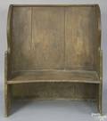 Painted pine settle late 18th c