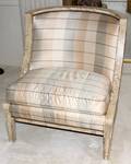 061123 DREXEL HERITAGE SILK UPHOLSTERED CHAIRS PAIR
