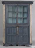 Maryland or Virginia painted pine onepiece corner cupboard ca 1800