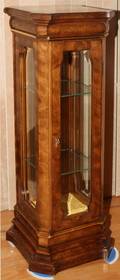 031195 BURL WALNUT CURIO CABINET H 42 W 14
