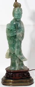 031179 CHINESE GREEN QUARTZ FIGURE C 1900 H 14 12
