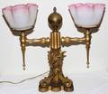 031177 BRASS TWOLIGHT STUDENT LAMP LATE 19TH C