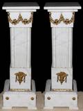 022146 MARBLE PEDESTALS WITH ORMOLU PAIR H 34