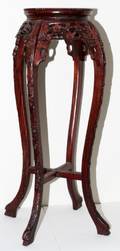 CHINESE CARVED TEAKWOOD PLANT STAND