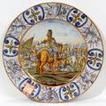 052121 FRENCH MAJOLICA EARTHENWARE CHARGER DIA 16