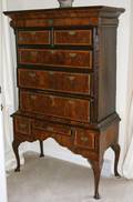 042082 BURL WALNUT  MAHOGANY HIGHBOY C 1770