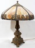 041201 AMERICAN SLAG GLASS TABLE LAMP C 1920