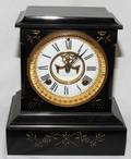 031217 ANSONIA BLACK BELGIAN MARBLE CLOCKLATE 19TH C