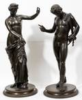 022189 BRONZE SCULPTURES AFTER THE GREEK  ROMAN PAIR