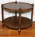 BAKER FURNITURE CO WALNUT TWOTIER TABLE