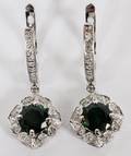 226CT NATURAL TSAVORITE DIAMOND DANGLE EARRINGS