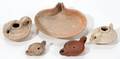 061226 CLASSICAL ANTIQUITY POTTERY OIL LAMPS FIVE