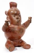 061187 PRECOLUMBIAN POTTERY FIGURAL VESSEL H 9 12
