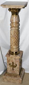 052160 FRENCH STYLE CARVED MARBLE PEDESTAL WITH ORMOLU