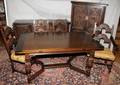 051206 JACOBEAN STYLE OAK DINING SET C 1920 9 PCS