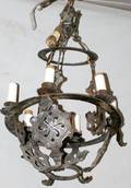 050117 IRON SIXLIGHT CHANDELIER C 1920 H 23