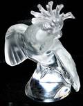 050101 LALIQUE CRYSTAL COCKATOO SIGNED H 12