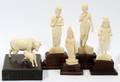 041253 INDIAN IVORY CARVINGS FIVE 3 14  4