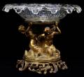 040117 CONTINENTAL DORE BRONZE  CUT CRYSTAL COMPOTE