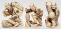 031277 JAPANESE CARVED  POLYCHROME IVORY NETSUKES