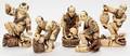 031274 JAPANESE CARVED  POLYCHROME IVORY NETSUKES