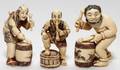 031269 JAPANESE CARVED  POLYCHROME IVORY NETSUKES