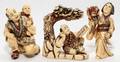 031268 JAPANESE CARVED  POLYCHROME IVORY NETSUKES