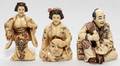 031267 JAPANESE CARVED  POLYCHROME IVORY NETSUKES